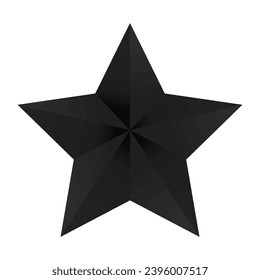 Vector black star shape isolated on white background.