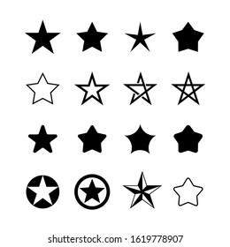 Vector black stars icon set.