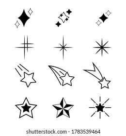 Vector black stars icon set.