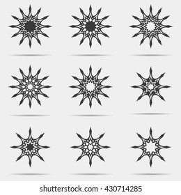 Vector black stars icon set