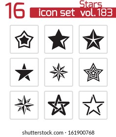 Vector black stars icons set