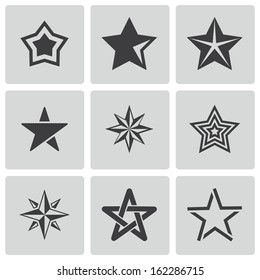 Vector black stars icons set