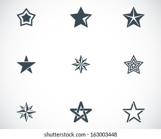 Vector black stars icons set