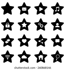 Vector black stars icons set