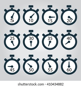 Vector black stopwatch icon set. Stopwatch Icon Object, Stopwatch Icon Picture, Stopwatch Icon Image, Stopwatch Icon Graphic, Stopwa