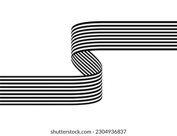 Vector black stripe on a white background from parallel lines in retro style. Striped pattern. Design element. Vector background