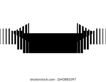 Vector black stripe on white background. Striped pattern of thin lines for car body, cover, packaging, advertising. Modern vector background. Design element