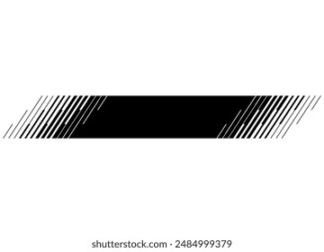 Vector black striped stripe on white background. Design element for applications on the body of a car, motorcycle, sportswear, toys. Vector background