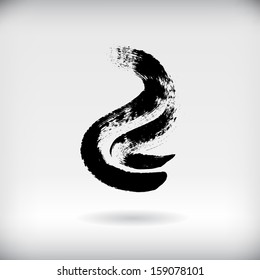 Vector Black Strokes of a Paint Brush, Vector Illustration EPS10