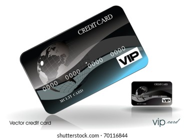 Vector Black Style Credit Card