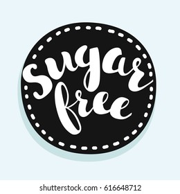Vector black sugar free stamp label or sticker on white background
