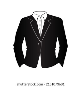 Vector Black Suit Isolated On White Stock Vector (royalty Free 