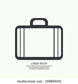 Vector of black suitcase symbol or icon
