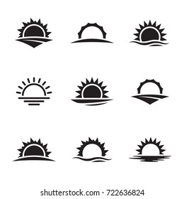 Similar Images, Stock Photos & Vectors of Vector black sunrise icon set