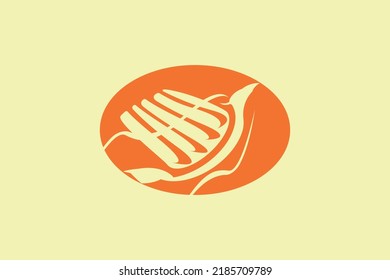 Vector of black swan and white swan on blue background, Logo, Symbol, Animal.Simple swan logo vector. Abstract minimalistic logo icon bird silhouette of a swan