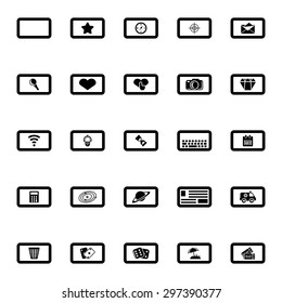 Vector black tablet icon set on white background