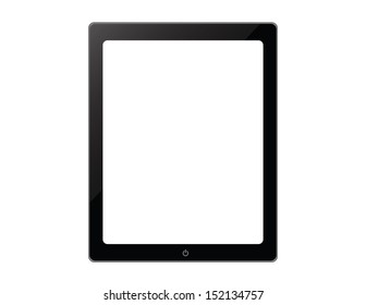 vector of black tablet in white background