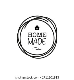 Vector black tags and badges with words and phrases on white background. Home made. Perfect for your business. Vector illustration.