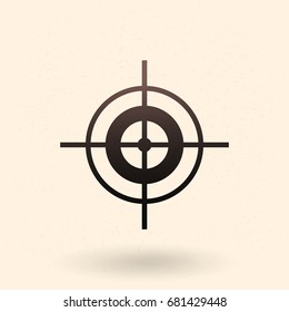 Vector Black Target Icon on White Background