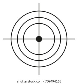Vector Black Target Icon on White Background