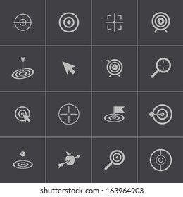 Vector black  target  icons set