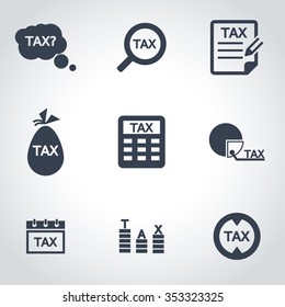 Vector Black Tax Icon Set.