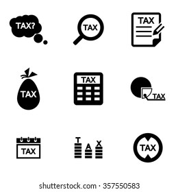 Vector Black Tax Icon Set. 