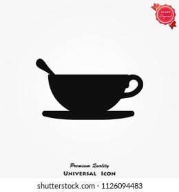 Vector black tea icon on background