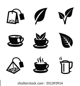 vector black tea icon on white background