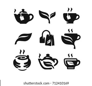 icono de té negro vectorial en fondo blanco