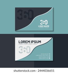 Vector Black, Teal, Grey elegant corporate business card design