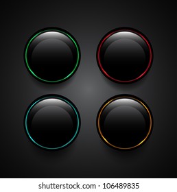 Vector black technology buttons