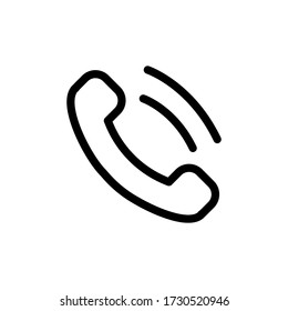 Icono Del Teléfono Negro Vector En Fondo Blanco.