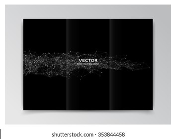 Vector black template of booklet with black abstract elements