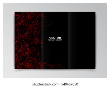 Vector black template of booklet with abstract elements