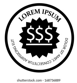 Vector Black Template For Coin Or Label Isolated