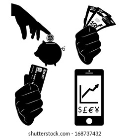 Vector Black Template For Coin Or Label Isolated