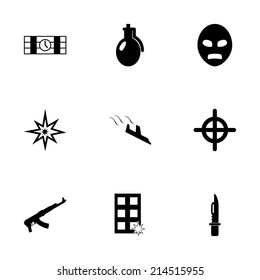 Vector Black Terrorism Icons Set White Stock Vector (Royalty Free ...