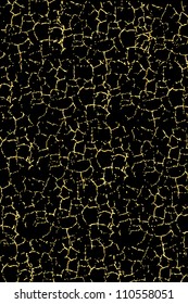 Vector black texture with gold cracks