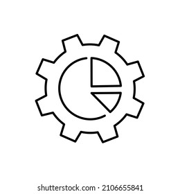 vector black thin line data management icon