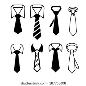 vector black tie icon on white background