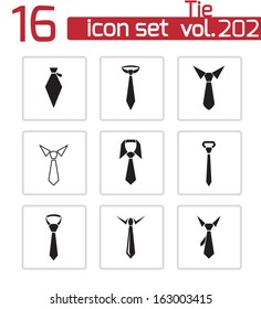 Vector black tie icons set