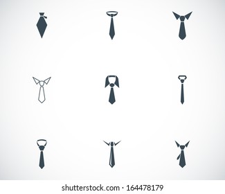 Vector black tie icons set