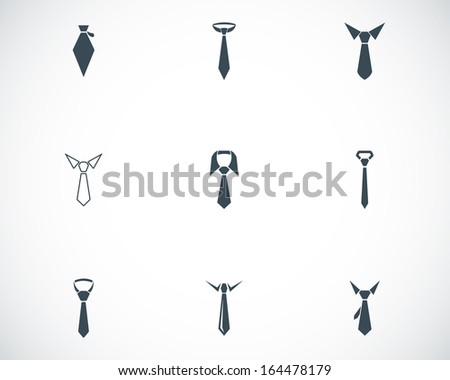 Vector black tie icons set
