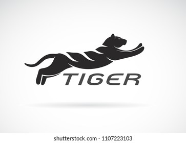 Vector of black tiger design on white background. Wild Animals. Easy editable layered vector illustration.