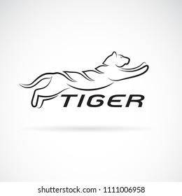 Vector of black tiger design on white background. Wild Animals. Easy editable layered vector illustration.