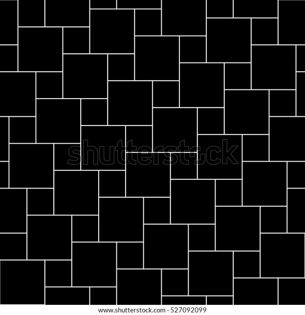 シームレスな模様のベクター黒いタイル 四角い格子のテキスタイル印刷 ファッションデザイン用の抽象的テクスチャー のベクター画像素材 ロイヤリティフリー