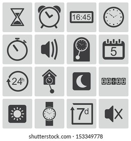Vector black  time icons set