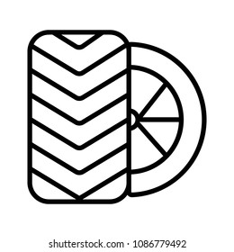 vector black tires icon on white background