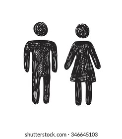 vector black Toilet people icon on white background